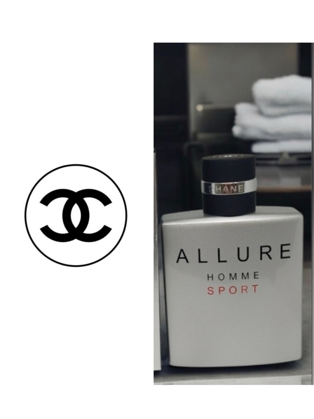 CHANEL bottle Allure Homme Sport Silver Black CC Cap Guaranteed Authentic